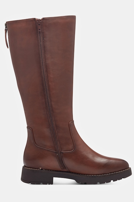 Jana Softline Vegan-Lederstiefel, Zipper, Weite H