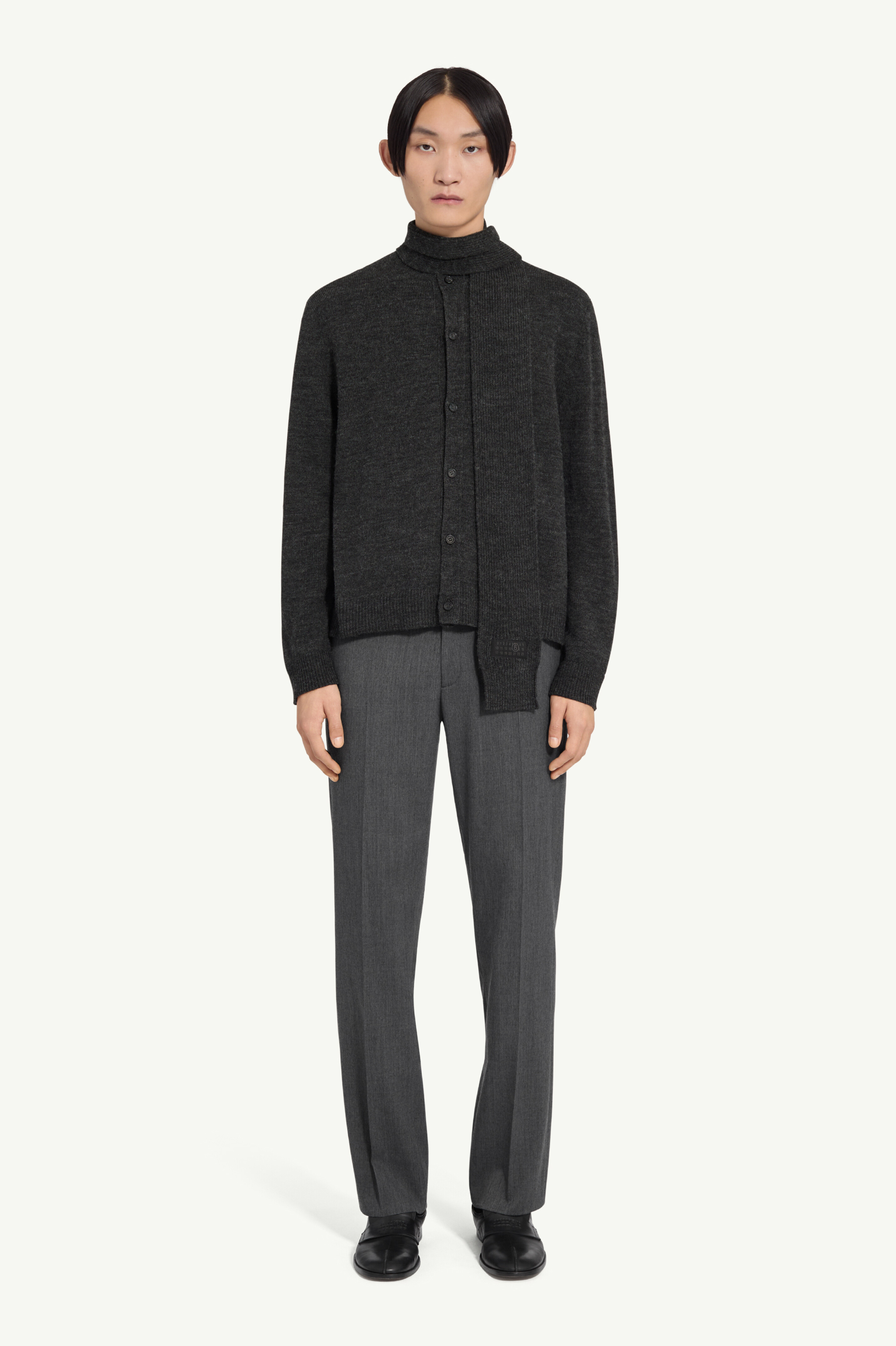 Cardigan en maille avec écharpe en laine pour homme | MM6