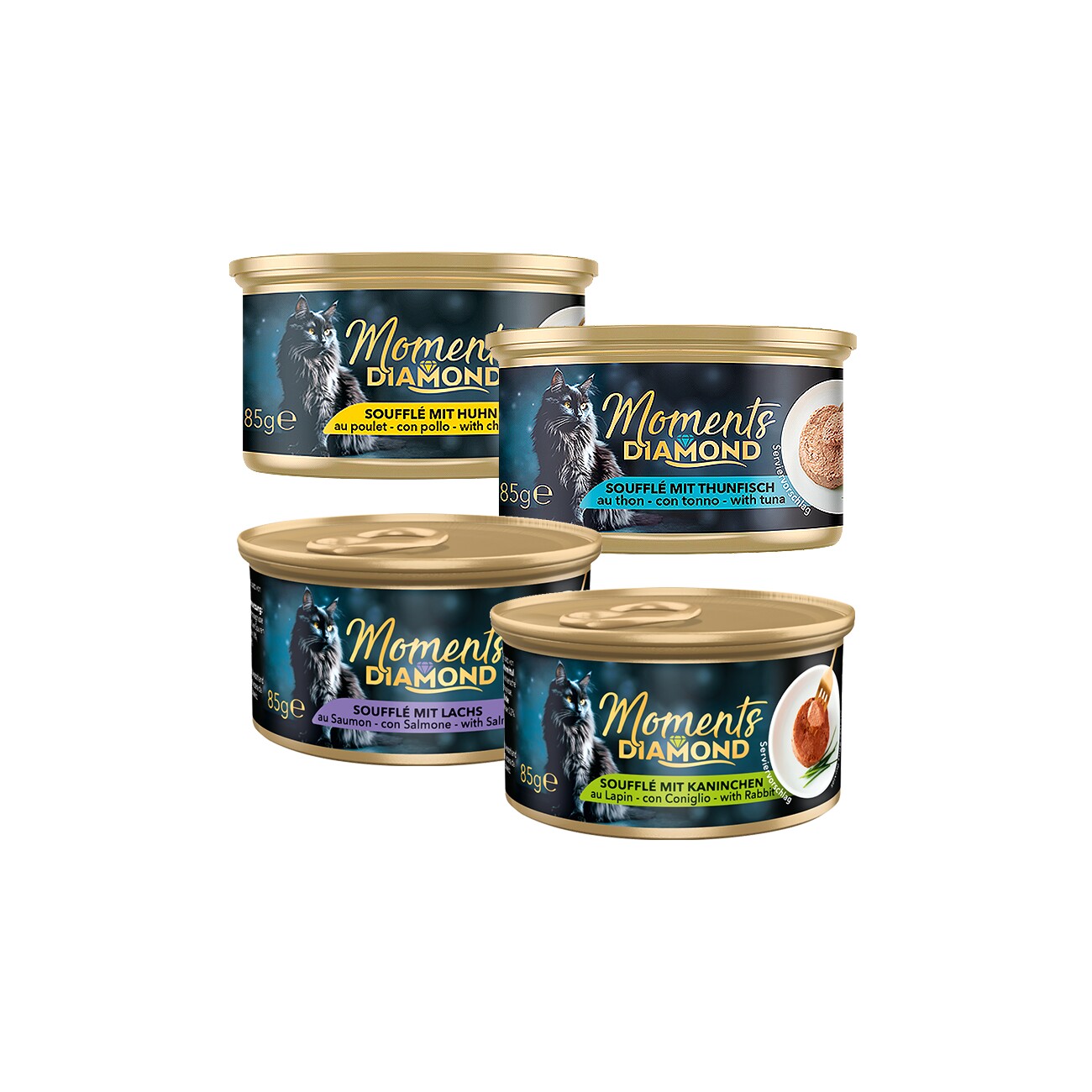 MOMENTS Diamons Nassfutter Katze Adult, Mixpaket 24x85 g