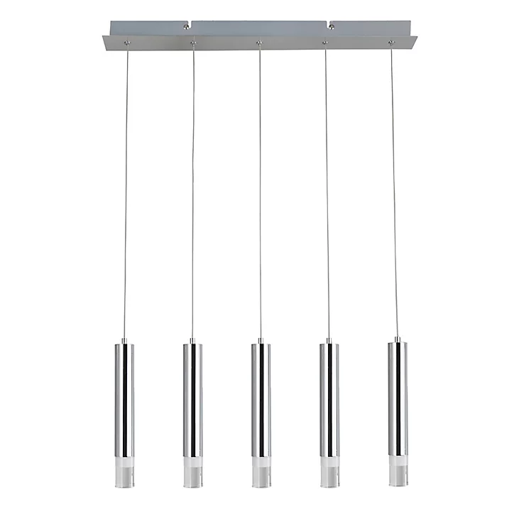 Suspension LED intégrée Rossak 2500lm 27W IP20 GoodHome argent