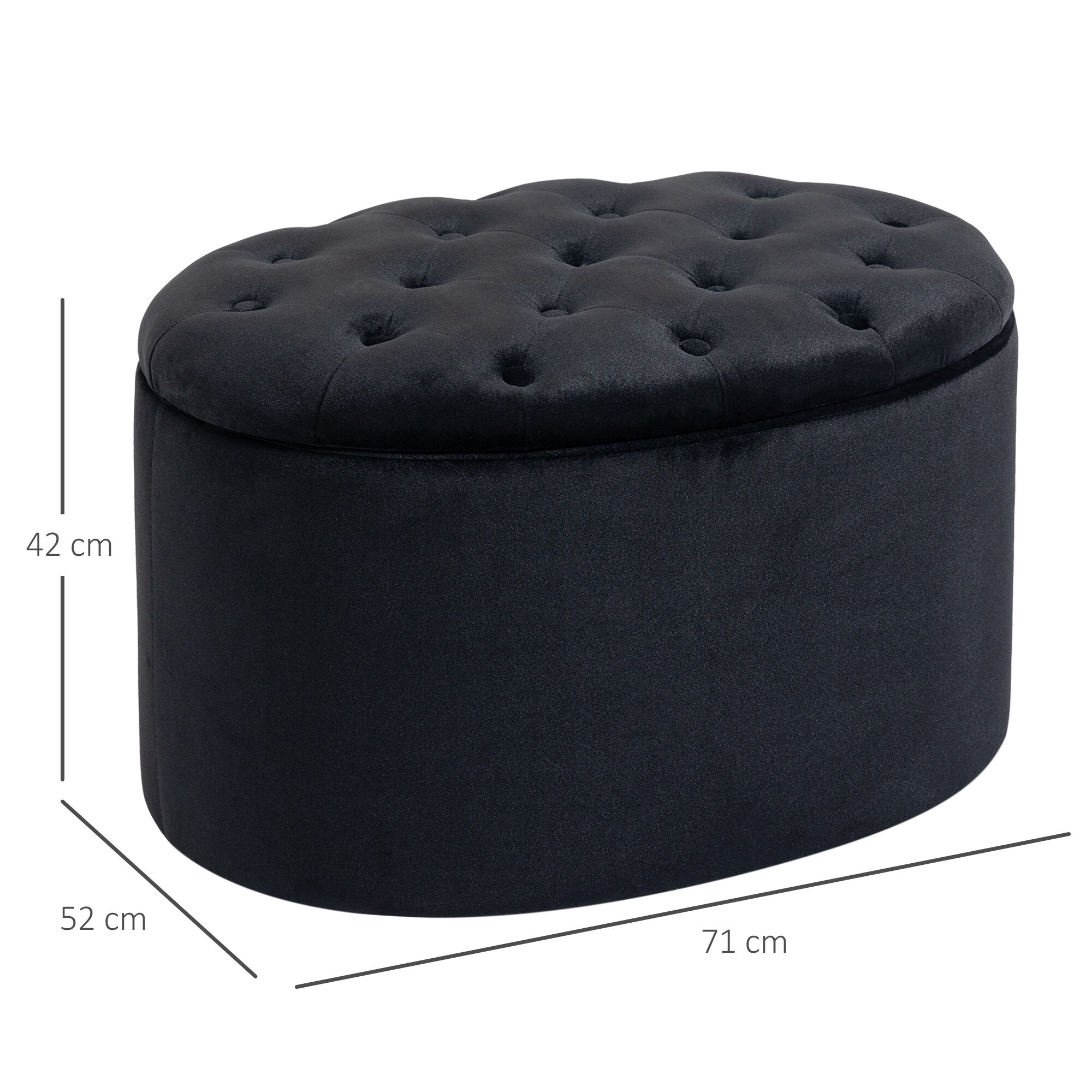 HOMCOM Sitzbank ovalförmig mit Stauraum 71B x 52T x 42H cm
