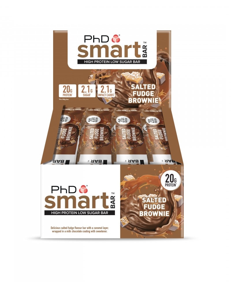PhD Smart Bars Salted Fudge Brownie 12x64g
