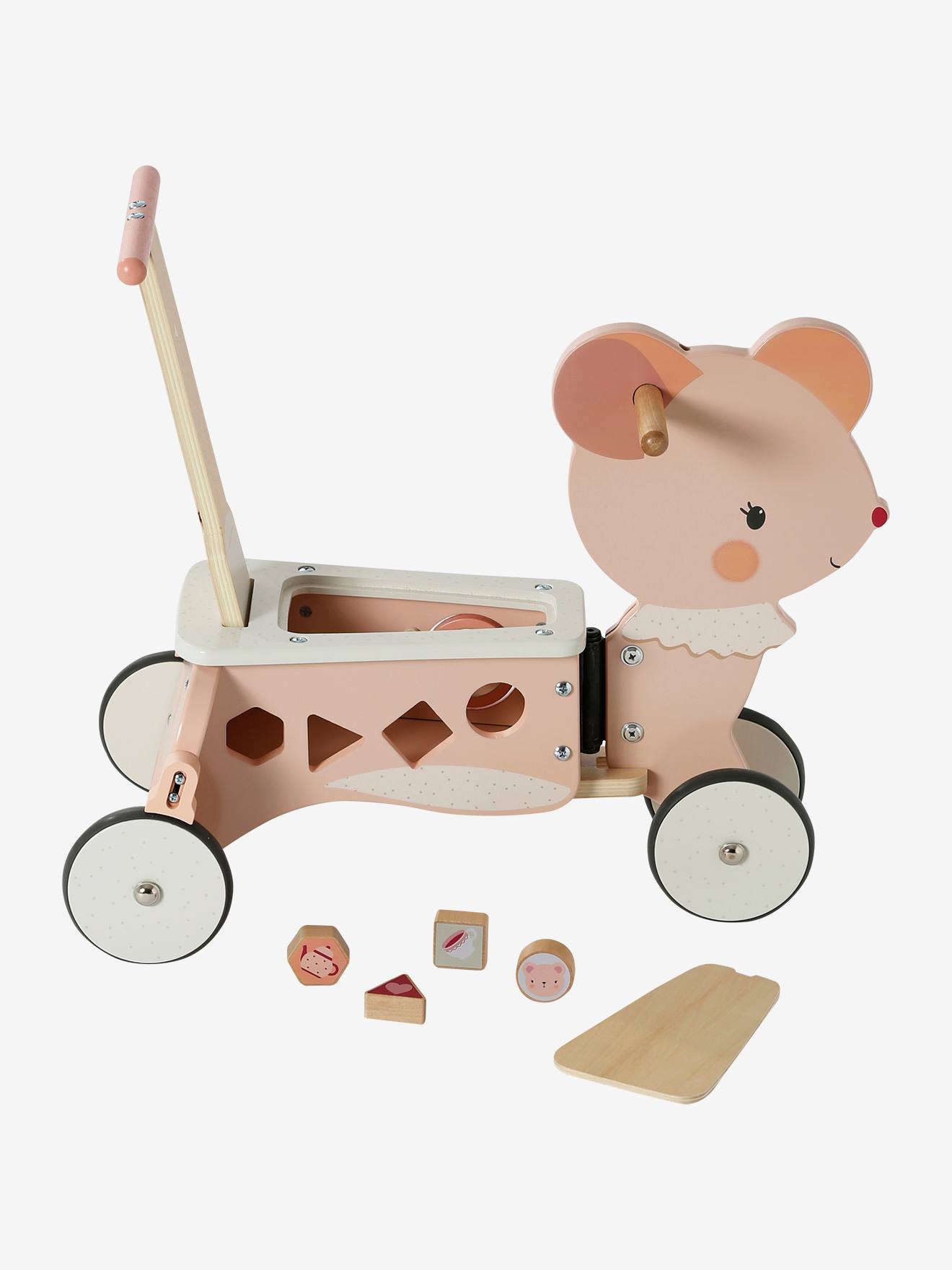 Carrinho de passeio e andador 2 em 1, Tanzânia, madeira rosa com certificação FSC®