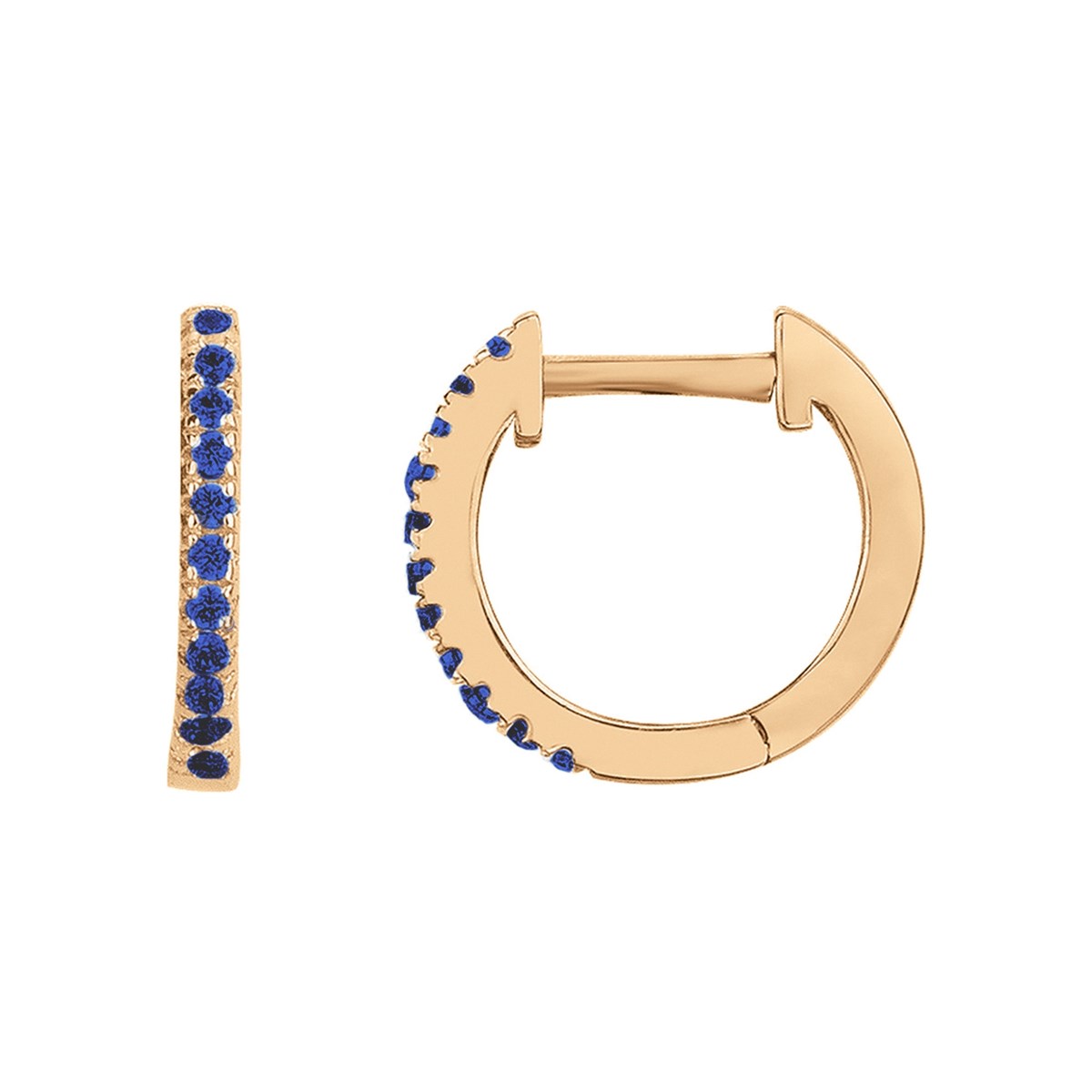 Boucles d'oreilles en Plaqué Or avec spinelle bleu saphir