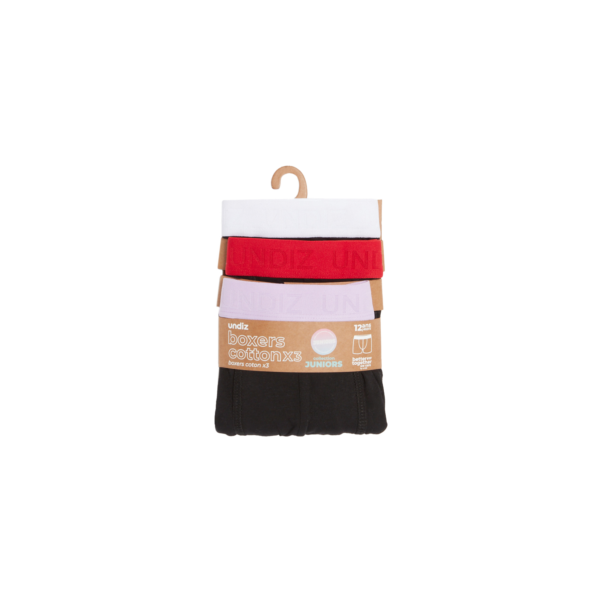 Lot de 3 boxers uni en coton