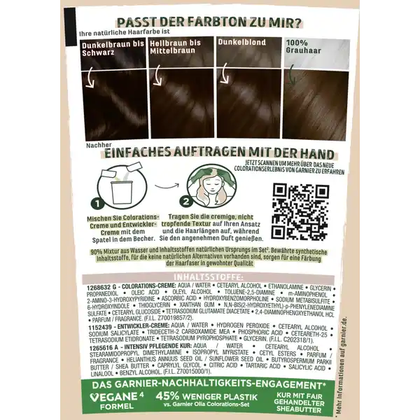dauerhafte Haarfarbe 4.0 Kakao Braun