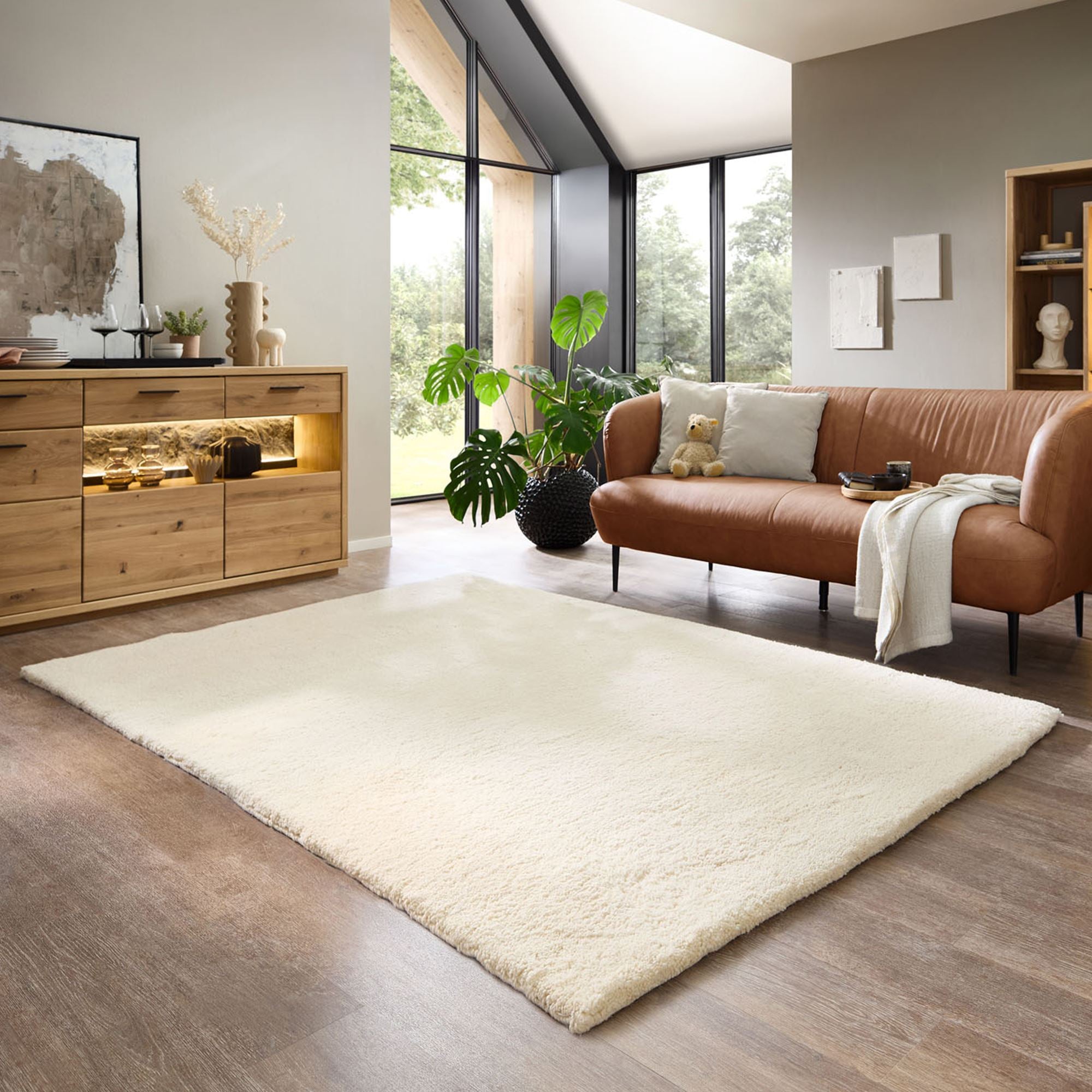 Theko handgeknoopt Berber tapijt Maloronga 170x240 cm - Blanc