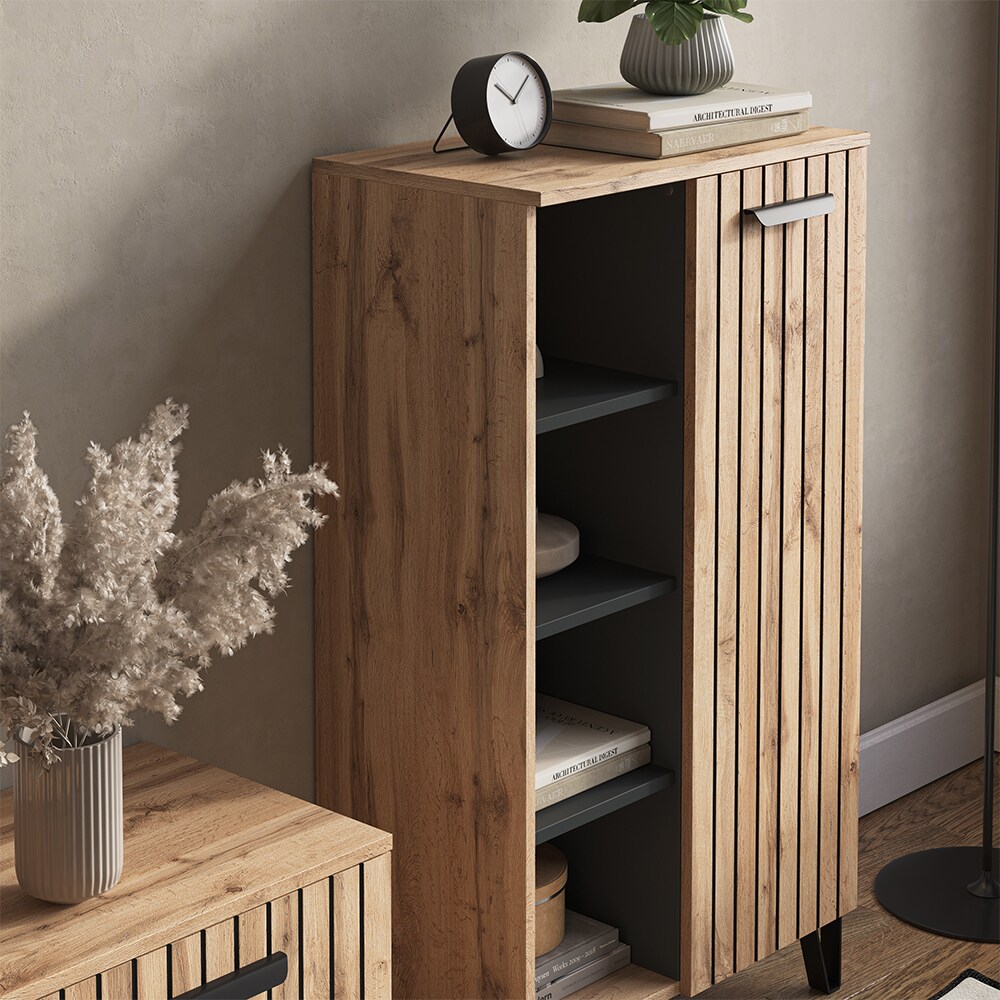 Vicco Sideboard Amber Eiche Wotan 60 x 110 cm mit 2 Türen
