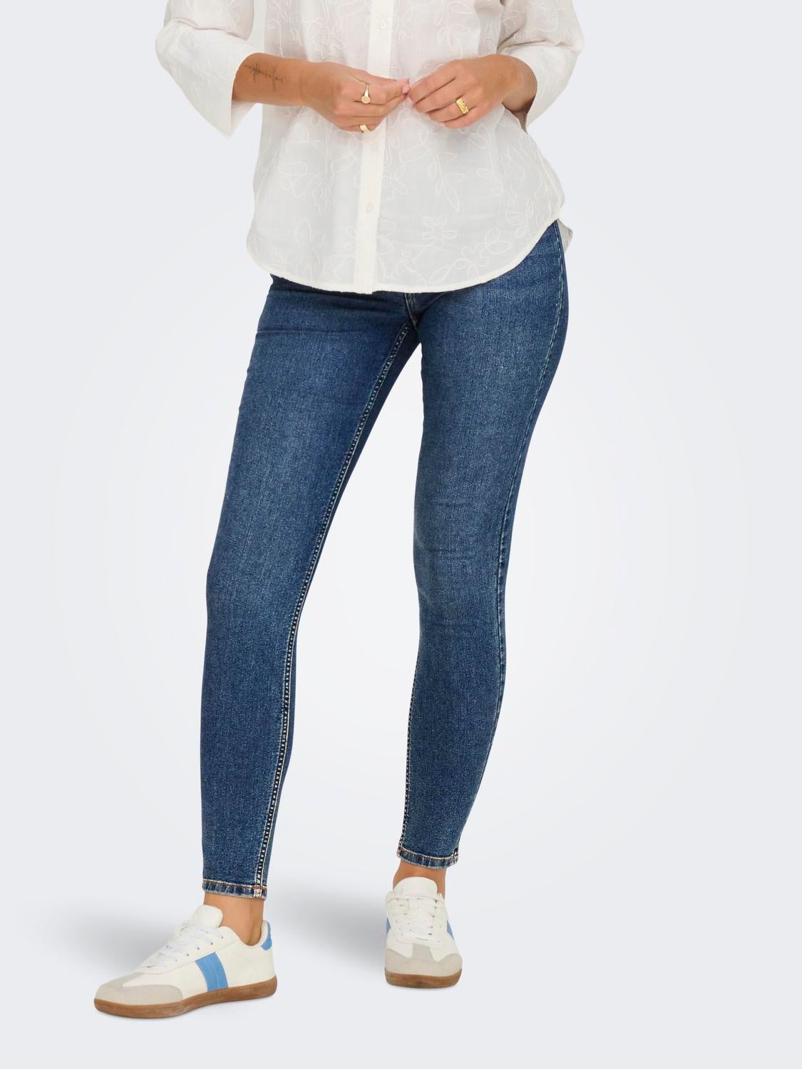JDYMOON Hohe Taille Skinny Fit Jeans Medium Blue Denim