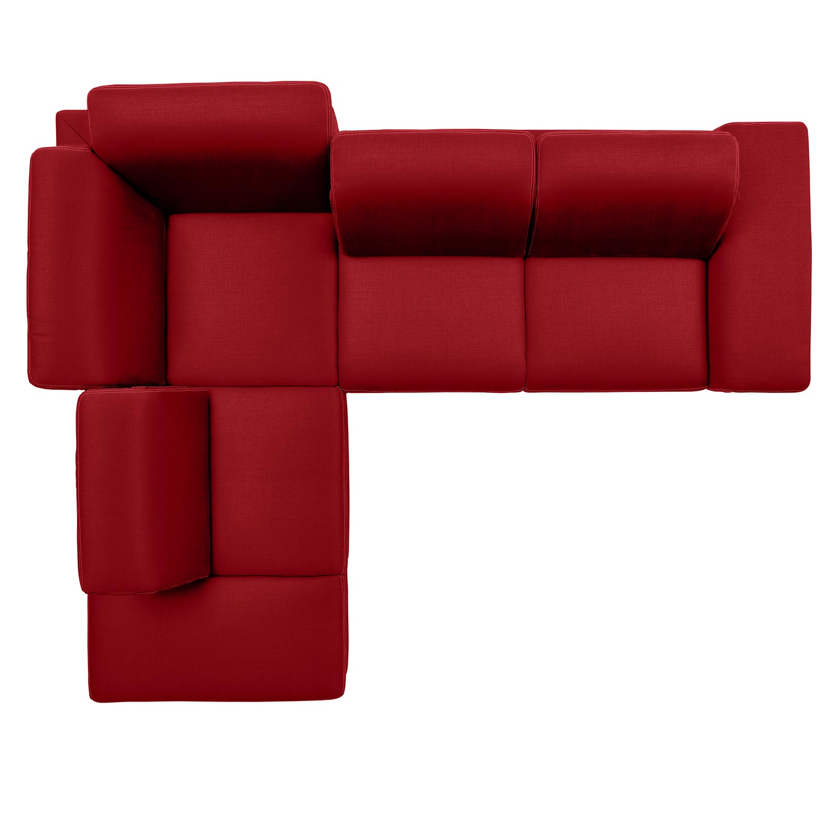 polsterpower Boxspringsofa - Miro bordeaux - Basismodell - Ottomane links