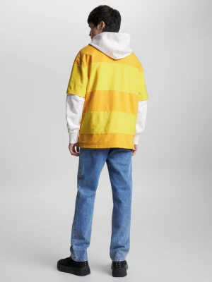 Camisa de rugby listrada de manga curta oversized