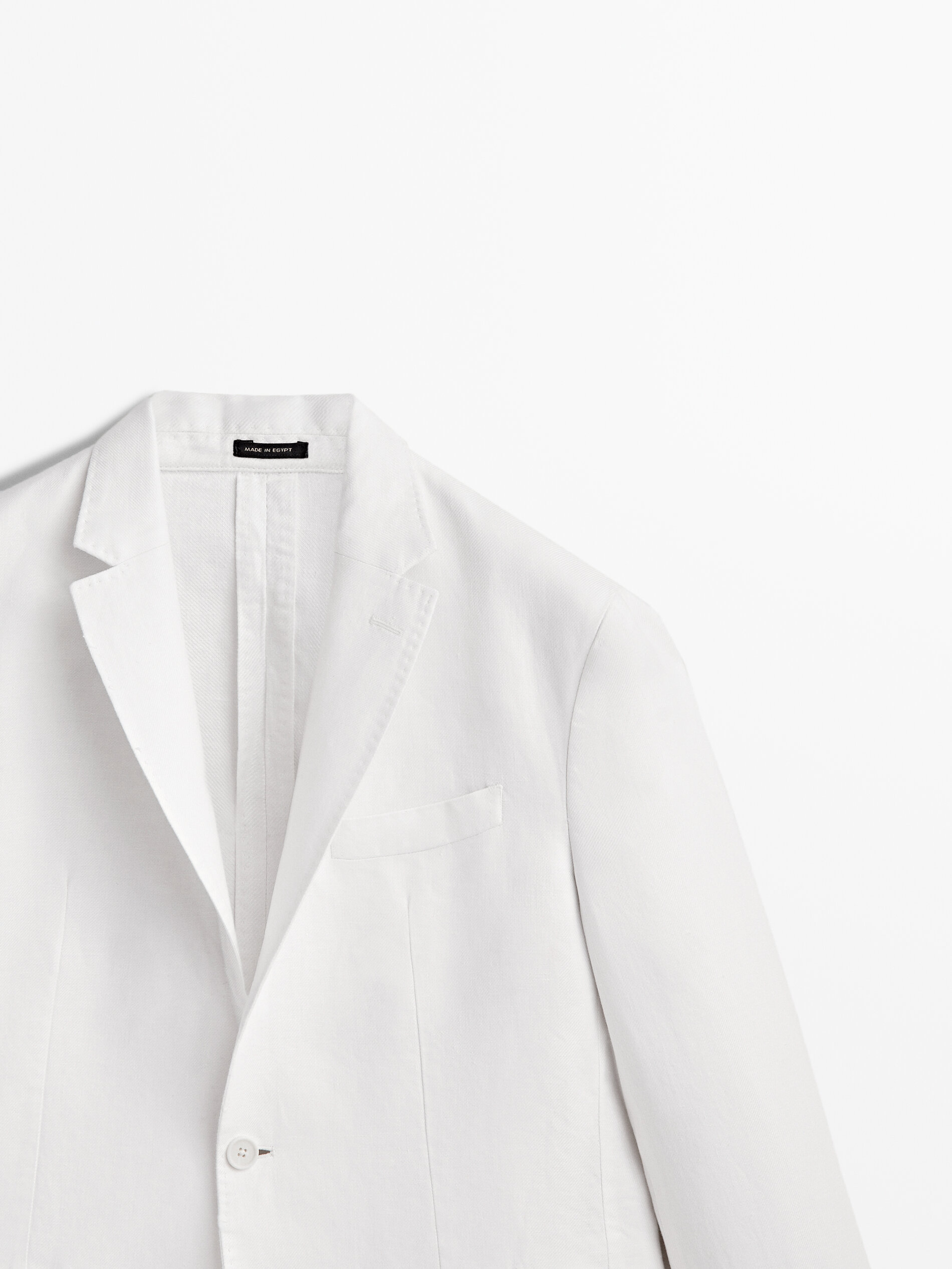 Terno estilo americano, 100% linho - BRANCO