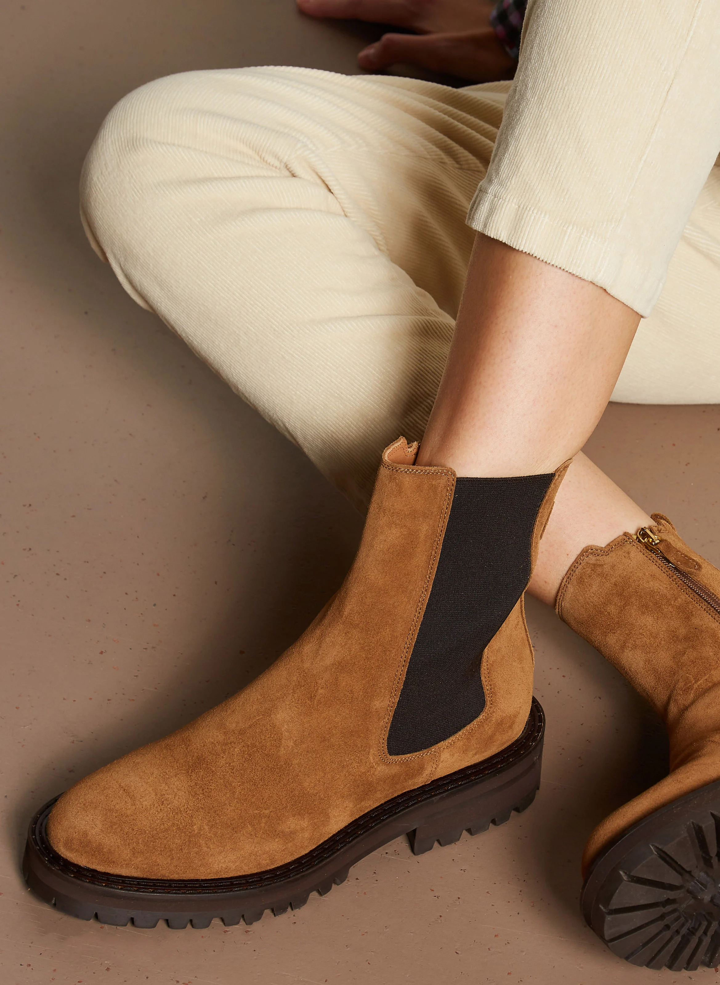 JOELY - Bottines en cuir | Beige