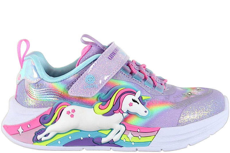 SKECHERS S LIGHTS UNICORN CHASER SNEAKERS MED LYS