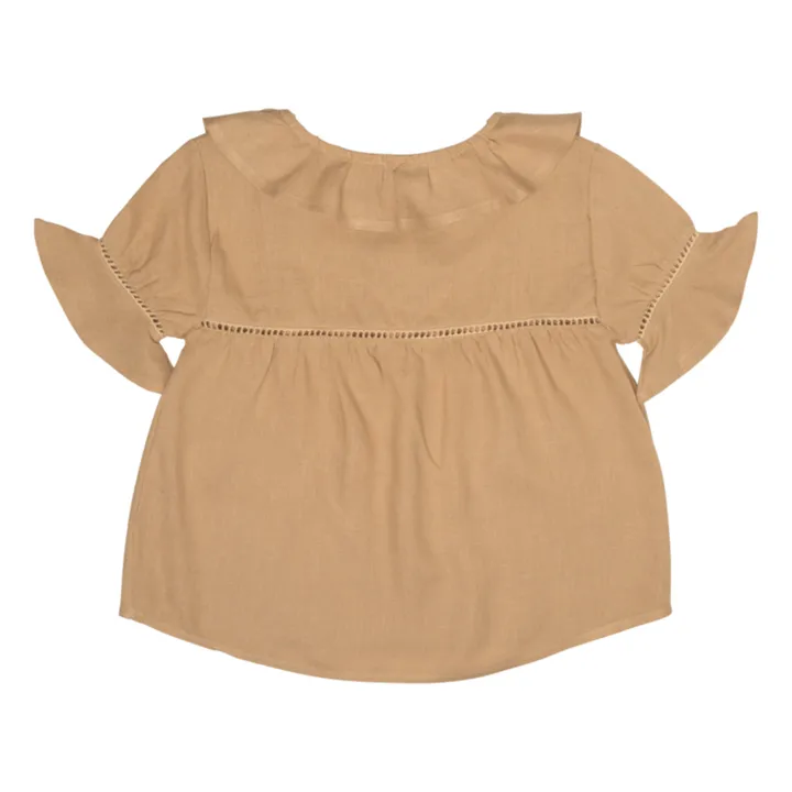Baje Studio Blouse Berra Lin Volants  | Rose pêche