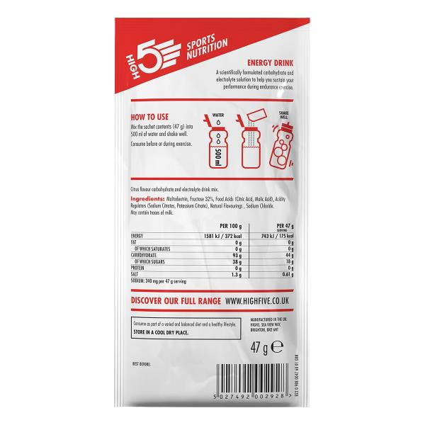 High5 Energy Drink energipulver Citrus brev 47 g.