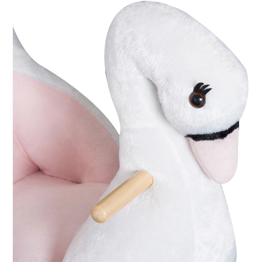 HOMCOM Kinder Schaukelwippe als Schwan rosa, weiß