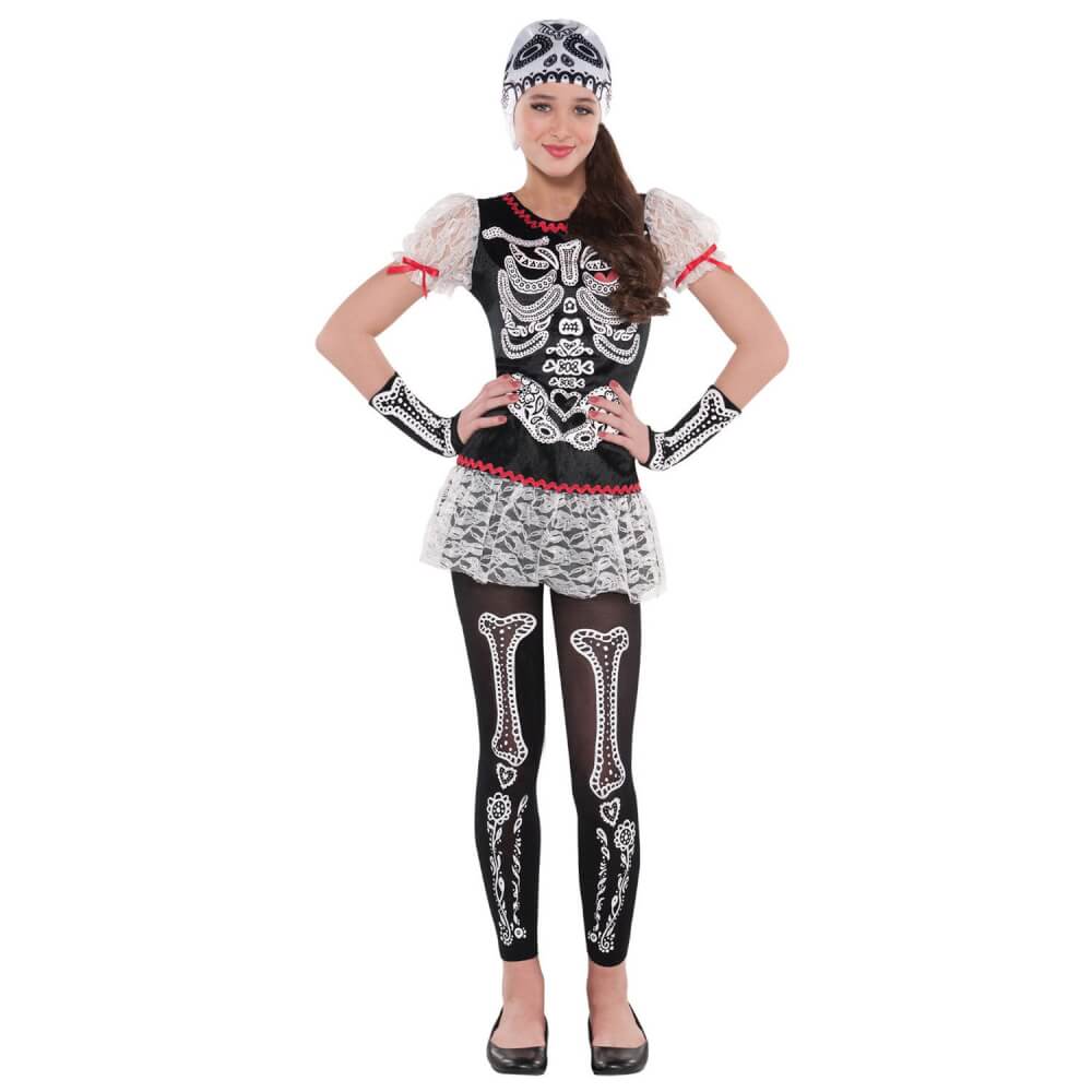 Kinderkostüm Sassy Skeleton 8 - 10 Jahre
