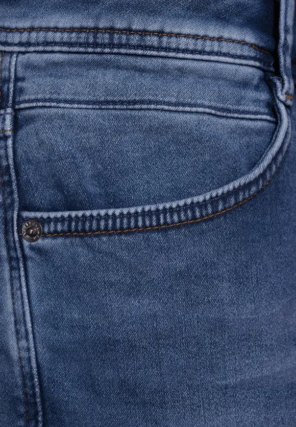 Relaxed Fit Jeansshorts - sports blue random wash