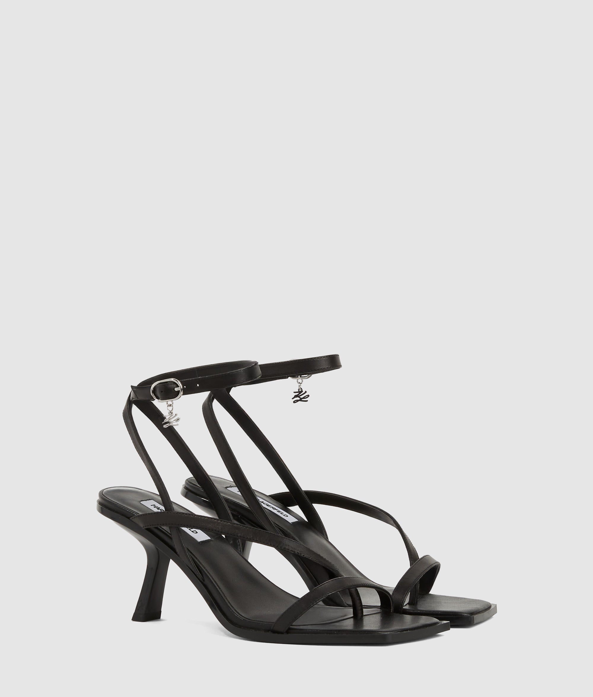 Karmel enkelband sandalen met hak