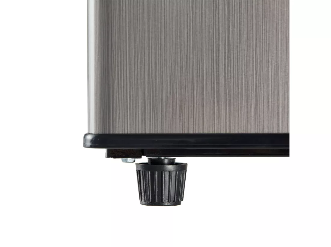 106L Réfrigérateur Argenté+noir, avec cloison en verre et pieds réglables, 7 température, -25~10 ℃, Classe d'efficacité énergétique E