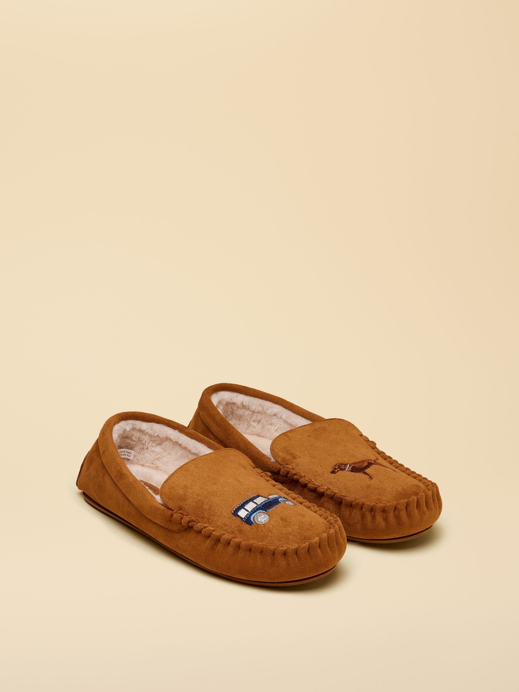 Joules Men's Winchester Embroidered Moccasin Slipper