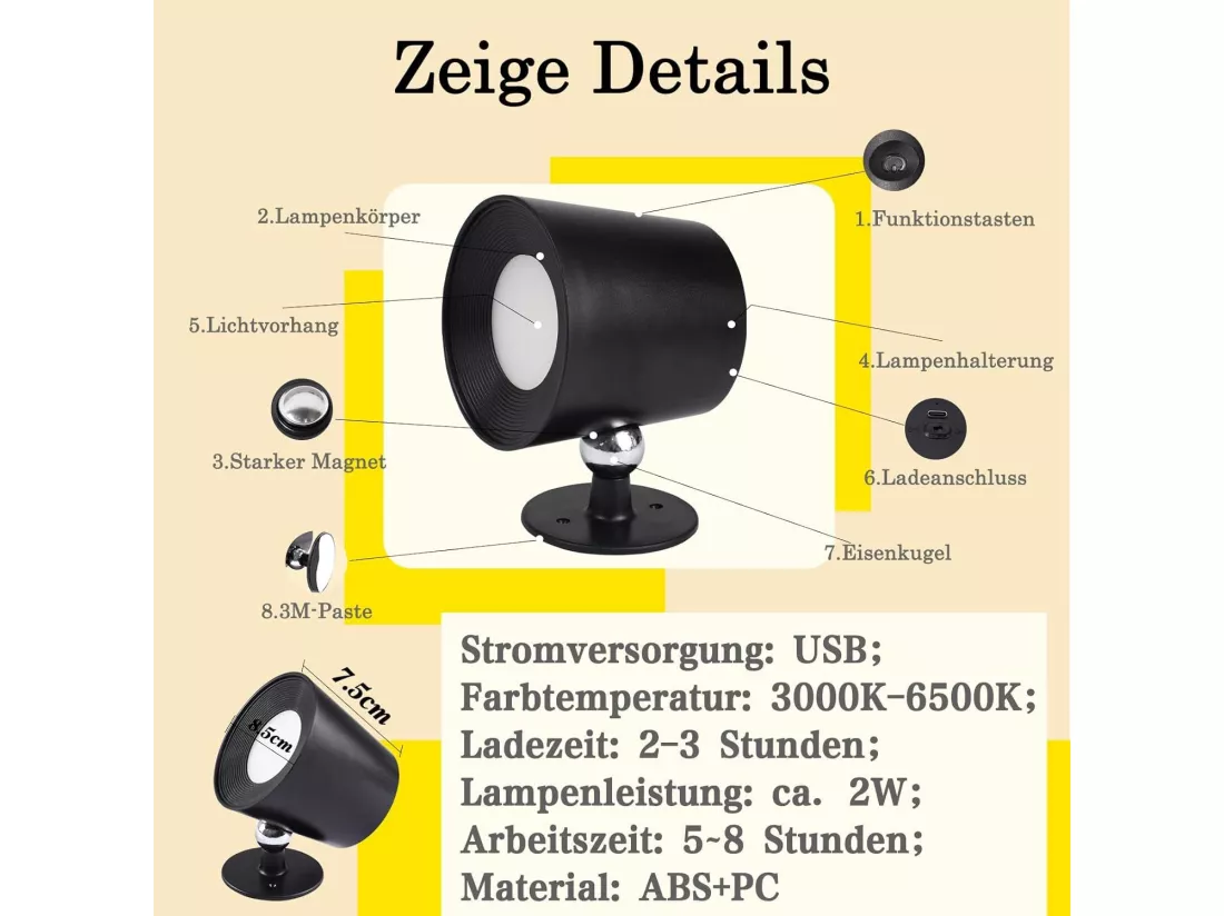 NETTLIFE Applique Murale Intérieur Cage en Métal，Dimmable Moderne 360°orientable Plafonnier en Métal Design Noir