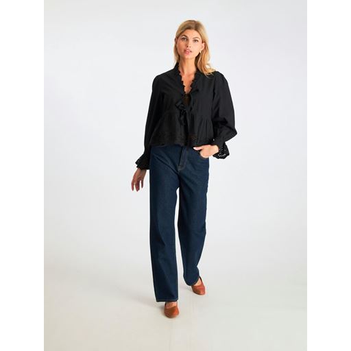 Neo Noir Matsi Embroidery Bluse, Black, 36