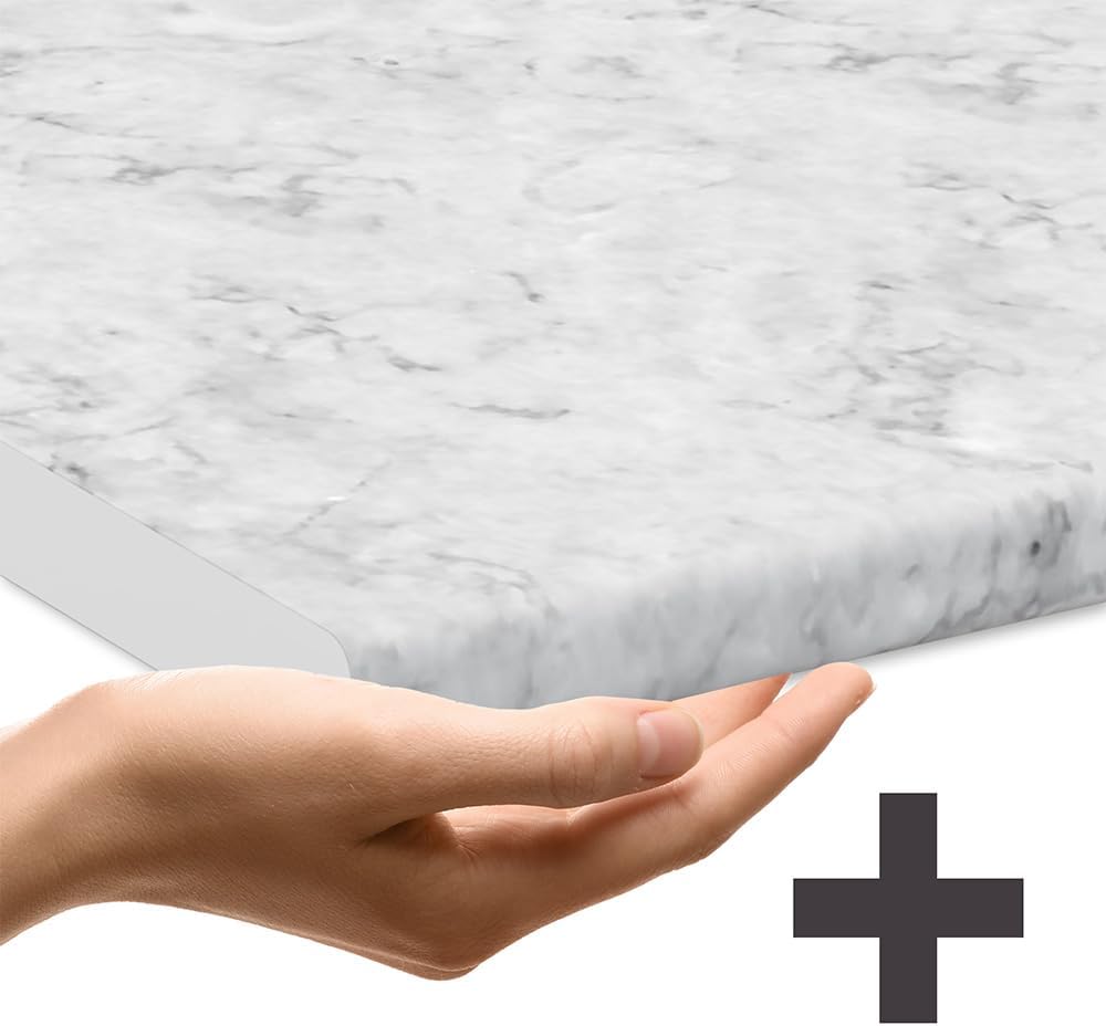 Vicco Eckküche Rick, Küchenzeile in L-Form, Weiß/Weiß Hochglanz, 187 x 167 cm, AP Marmor