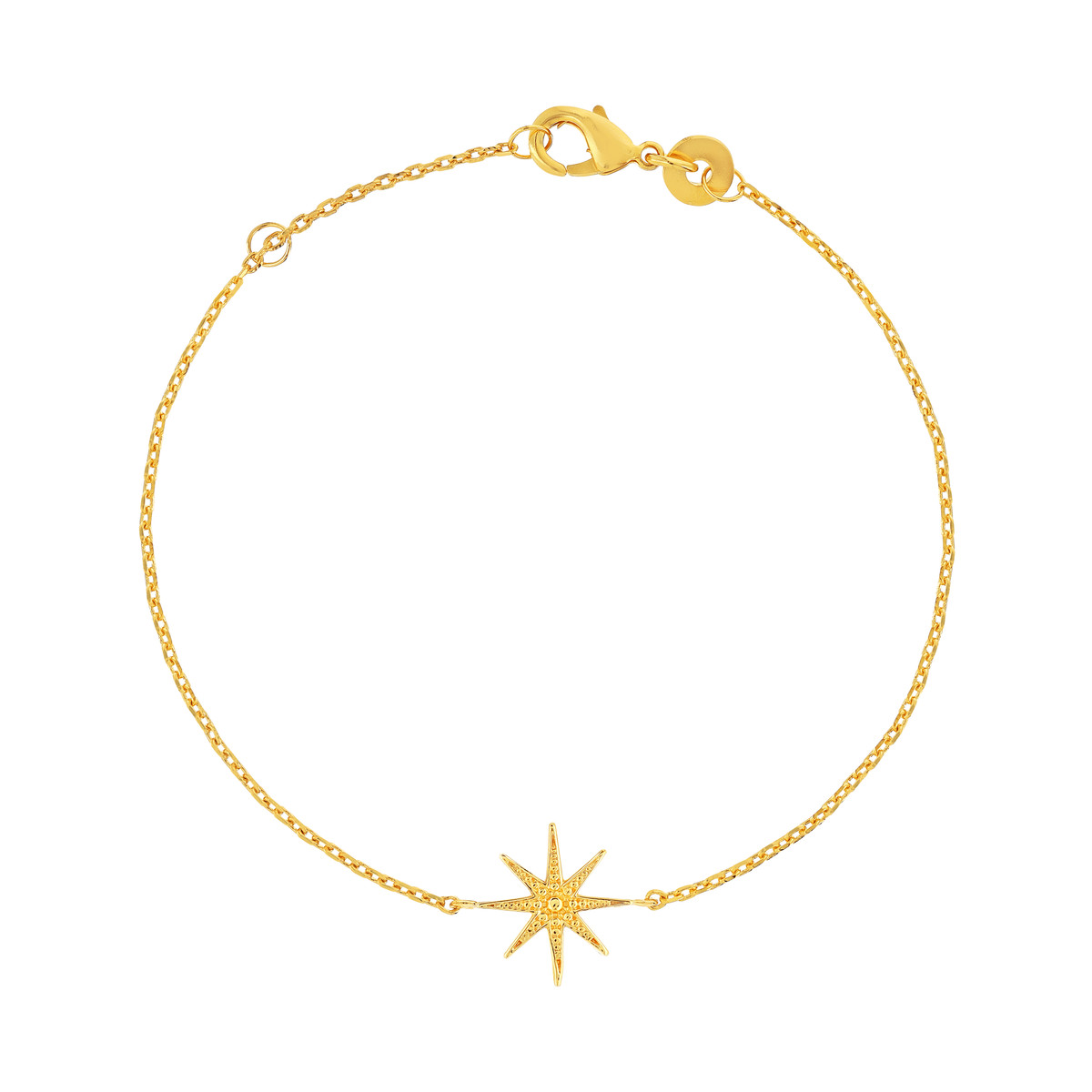 Bracelet plaqué or motif étoile 18 cm