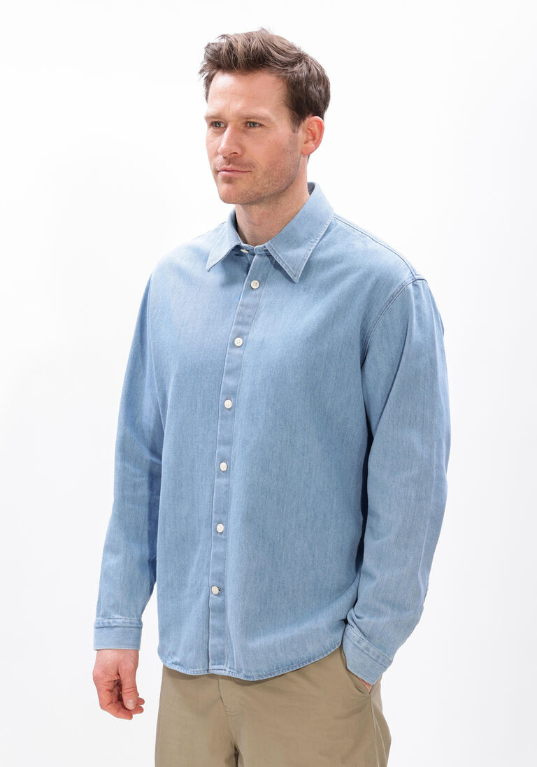blauwe nn.07 casual overhemd casper 50033