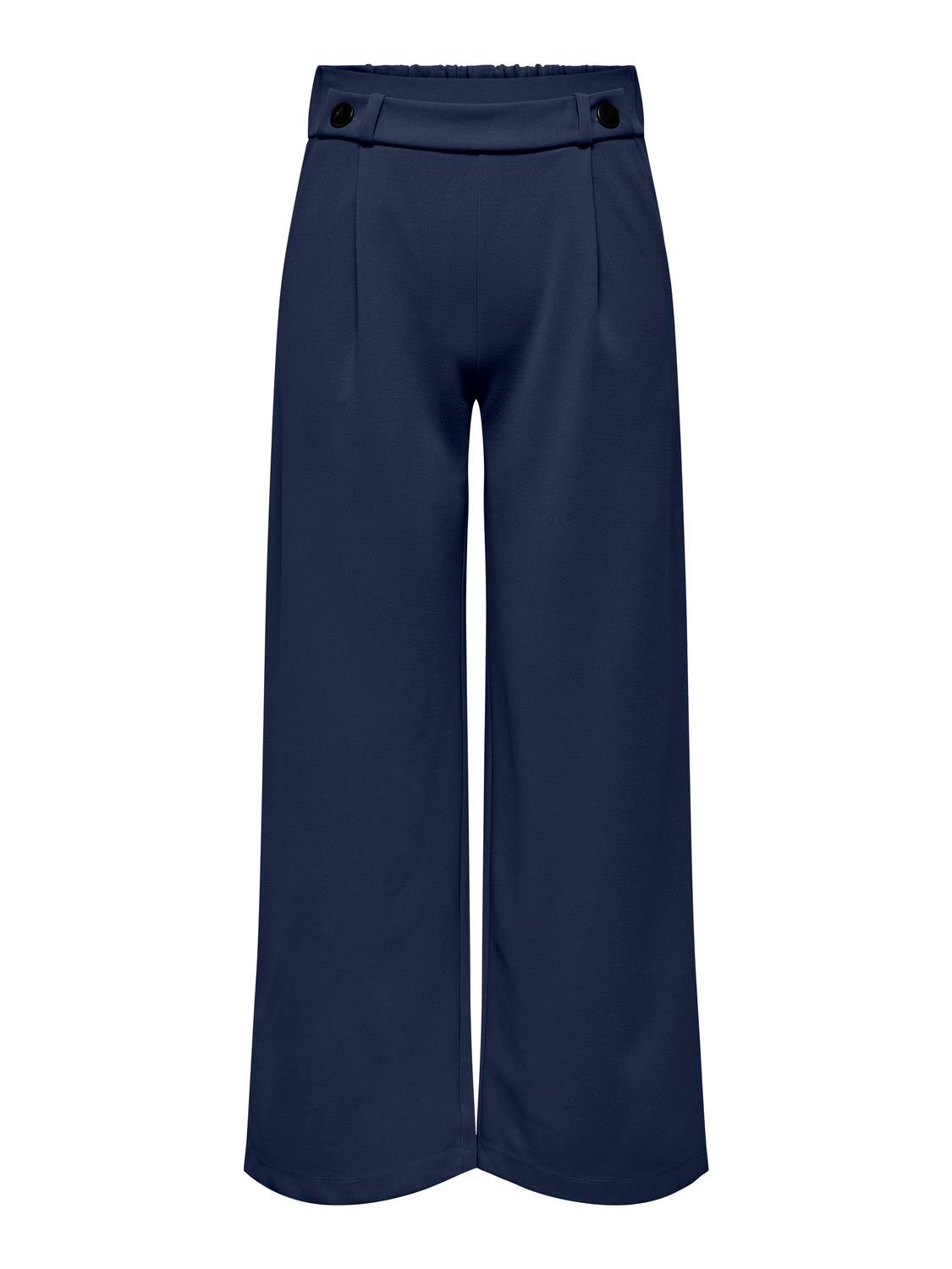 JDYGEGGO Mittlere Taille Weiter Beinschnitt Hose mit weitem Beinschnitt Black Iris
