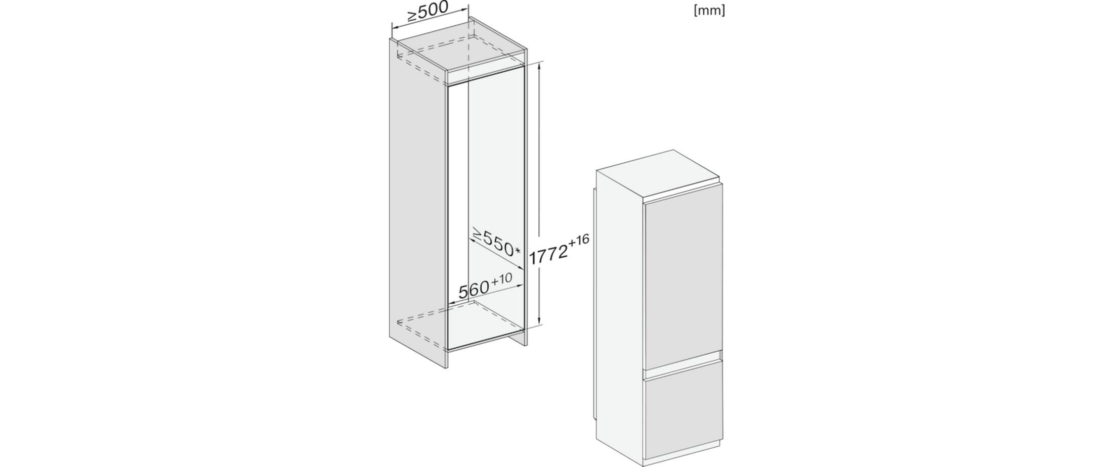 Einbau-Kühl-Gefrierkombination KF 7731 D Rechts/Wechselbar<br>Kombigerät mit Kühlschrank und Gefrierschrank