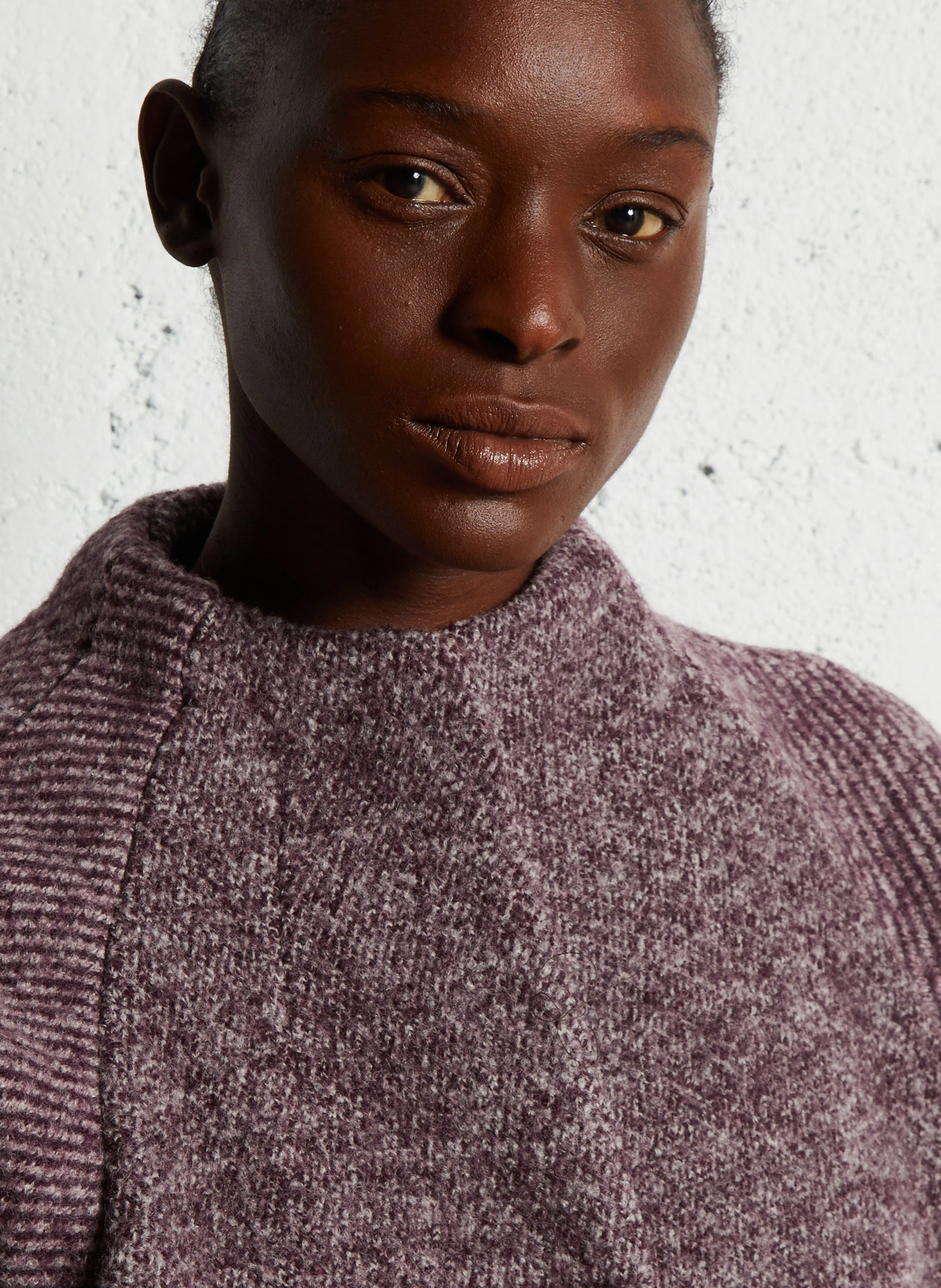 CANDIDE - Manteau mi-long en laine et coton | Rouge