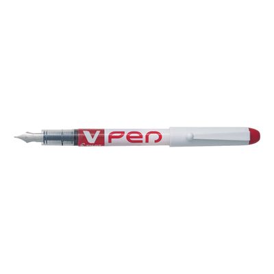 Pilot V Pen - Stylo plume - rouge - 0,4 mm - pointe moyenne