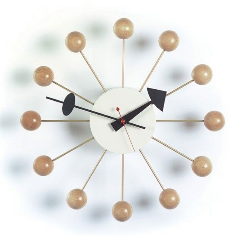 Vitra Ball Clock klok Ø33 naturel