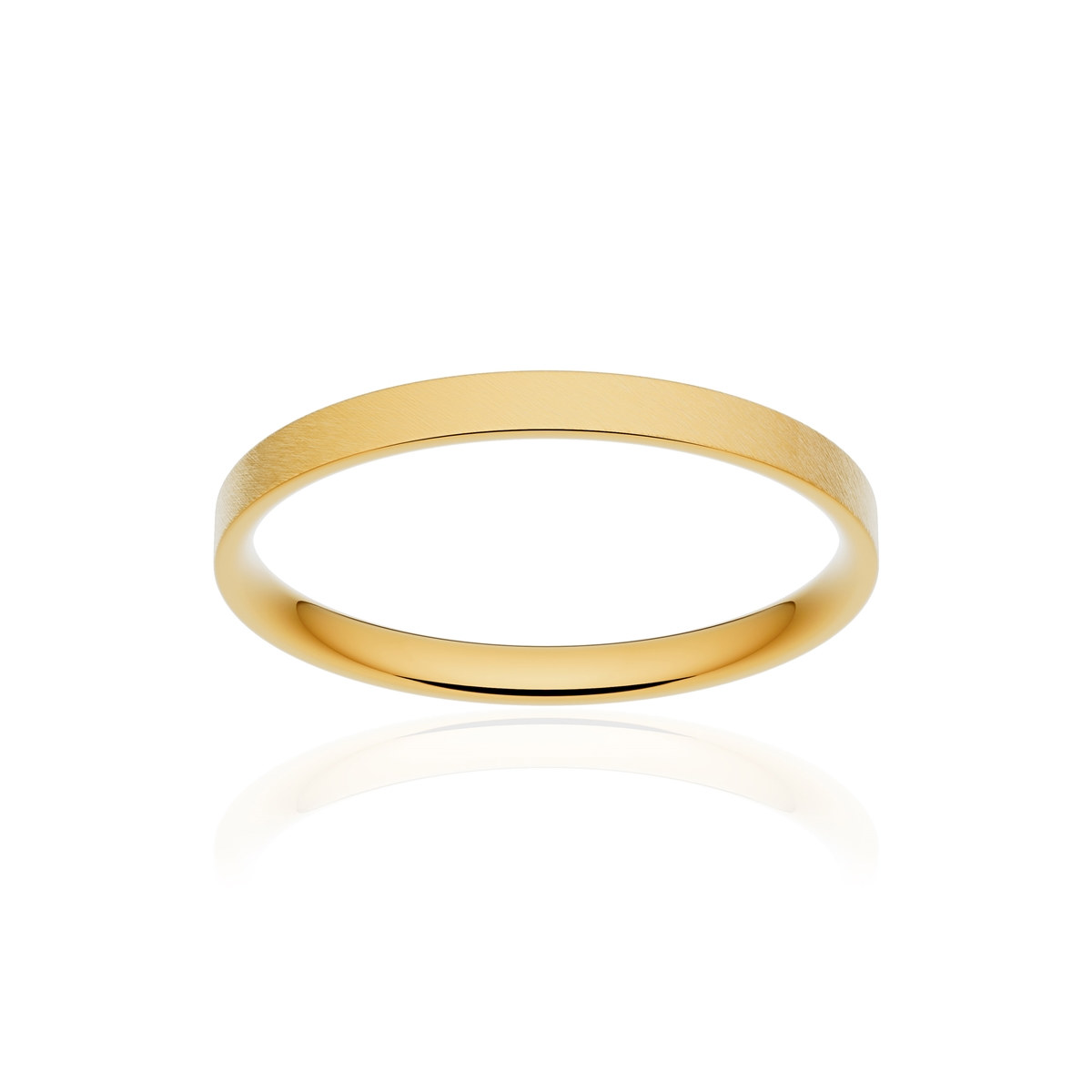 Alliance or 375 jaune givré ruban plat confort 2mm