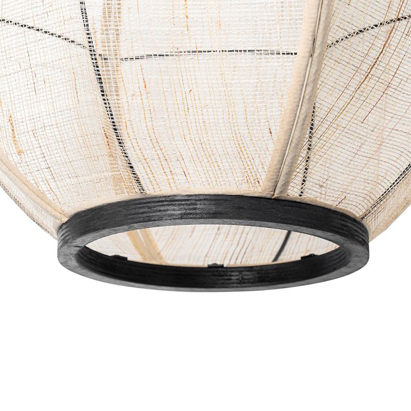 Oosterse hanglamp bruin stof 46 cm - Rob