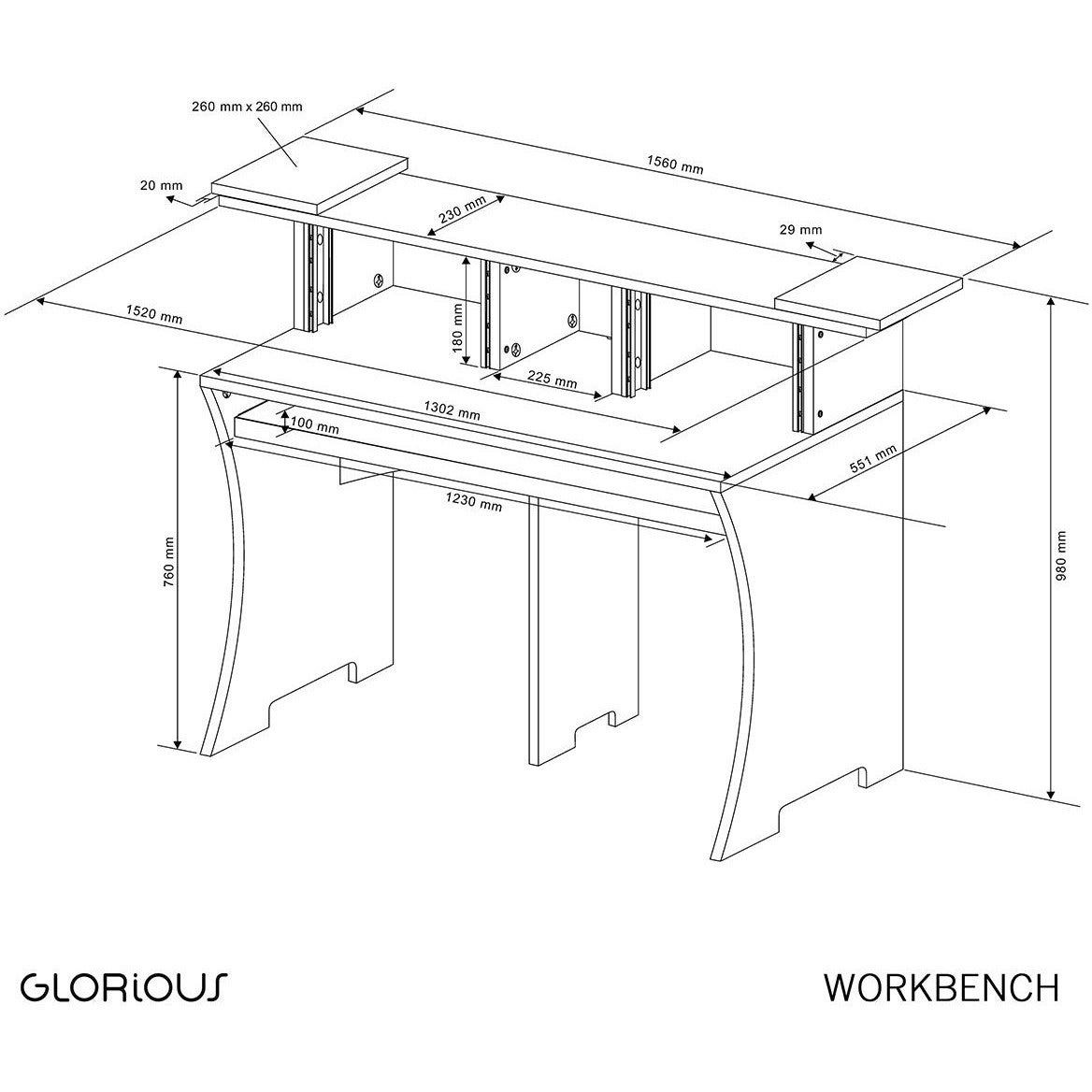 Glorious Workbench White studio-workstation