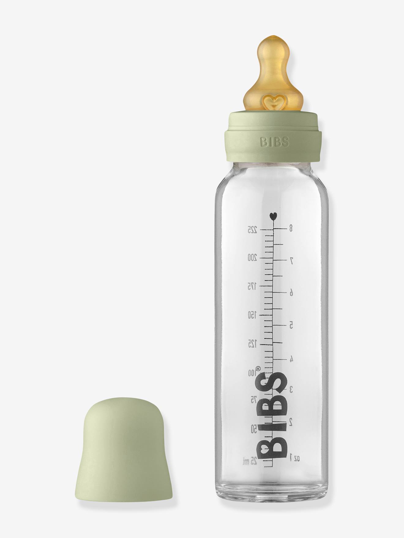 Mamadeira de vidro rosa BIBS de 225ml