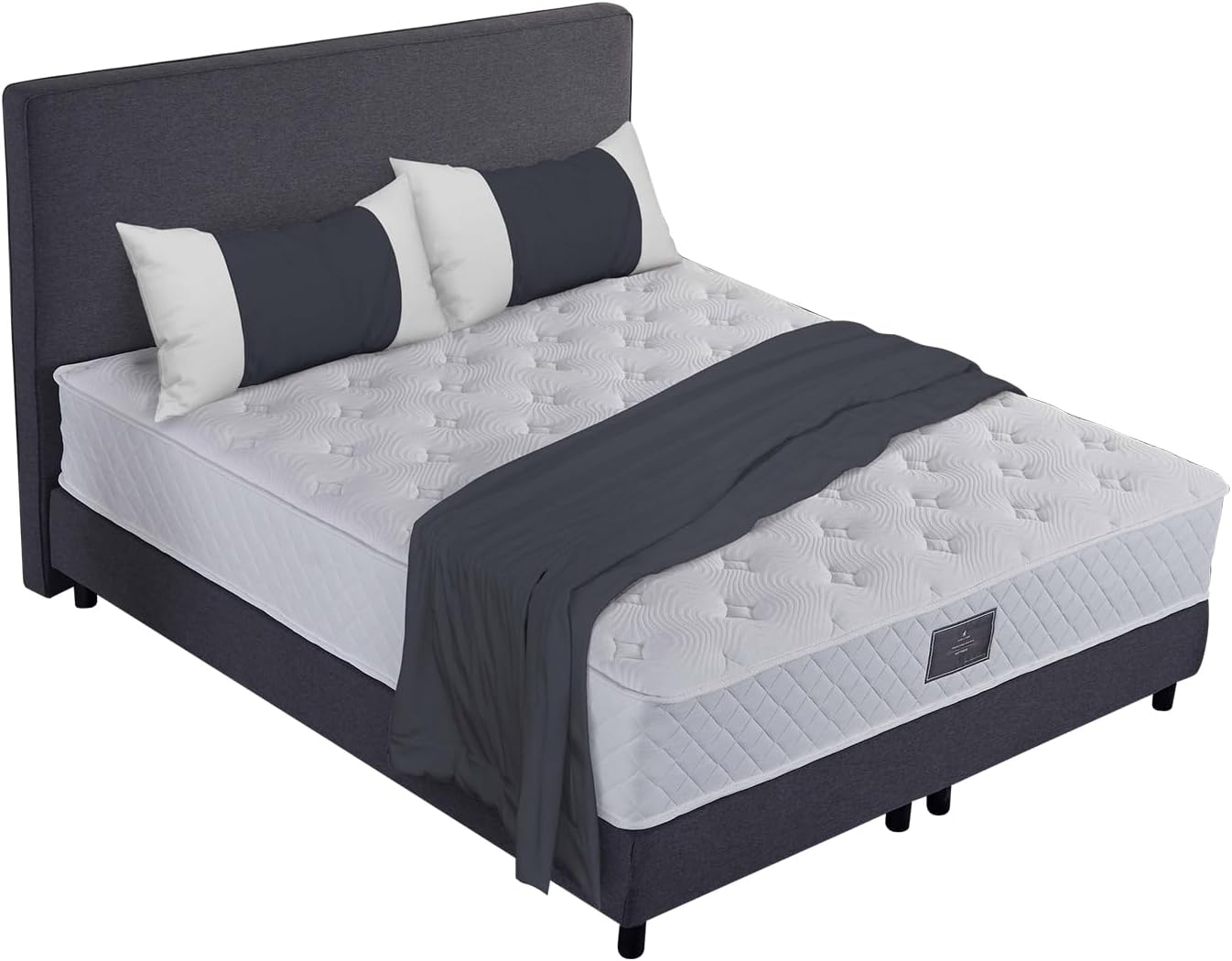 V6 Boxspringbetten 208 Bestes Preis-Leistungs-Verhältnis (Anthrazit, 200 x 200 cm H3/H4)
