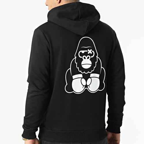 Sweat Capuche Gorille Noir Blanc