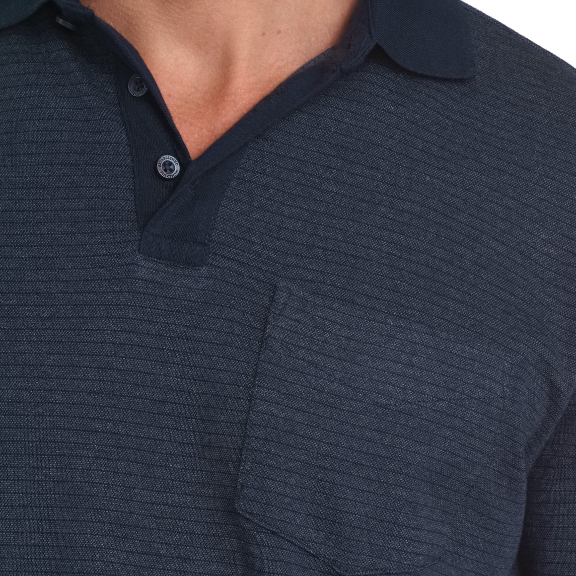 VanVaan Herren Poloshirt mit leichten Streifen dunkelblau