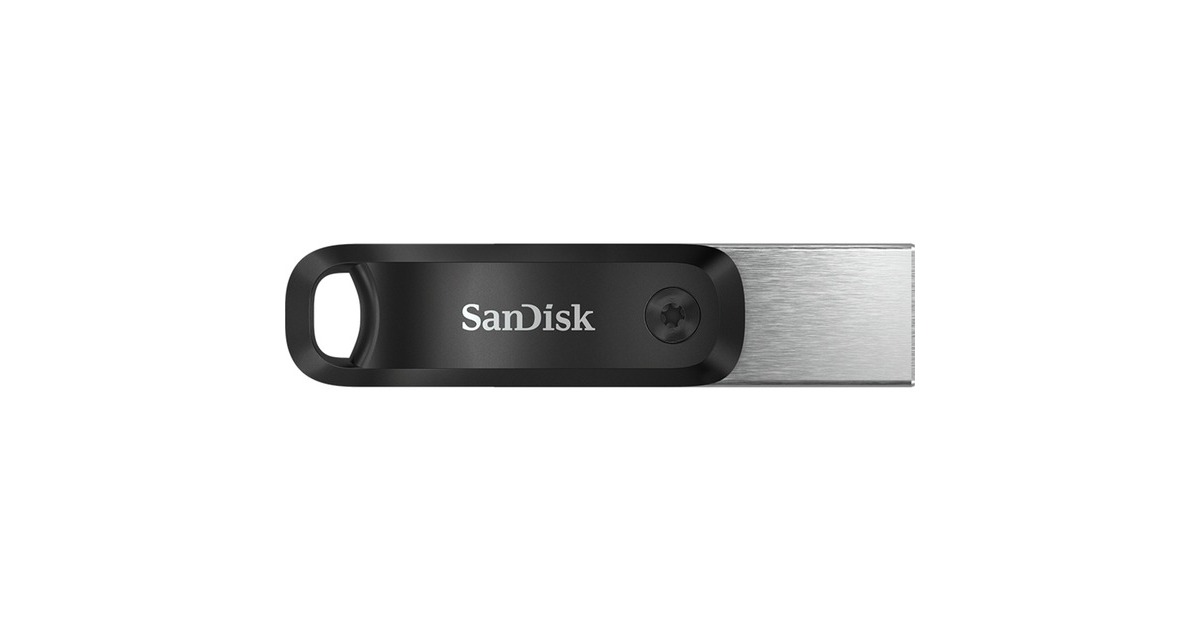 SanDiskiXpand Go 128 GB usb-stick  (Zwart/zilver, USB-A 3.2 Gen 1, Apple Lightning Connector)
