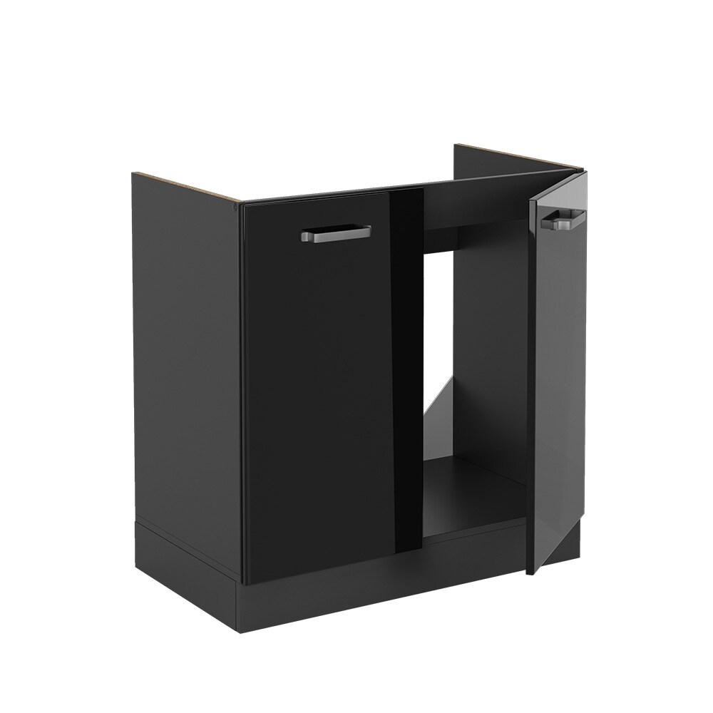 Vicco Spülenunterschrank Küchenschrank R-Line Solid Anthrazit Schwarz 80 cm modern