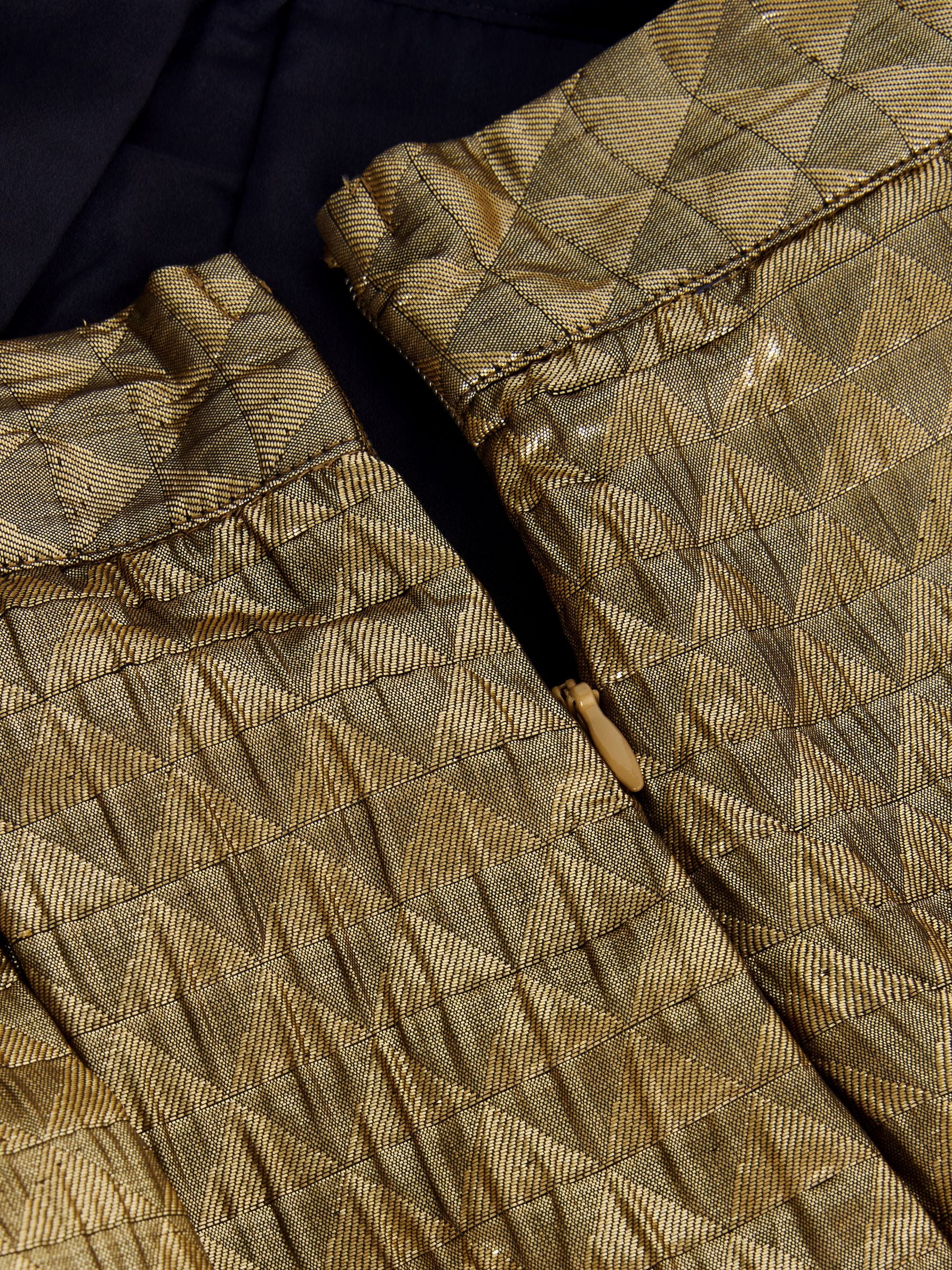 Goud metallic - Geplooide midi-rok