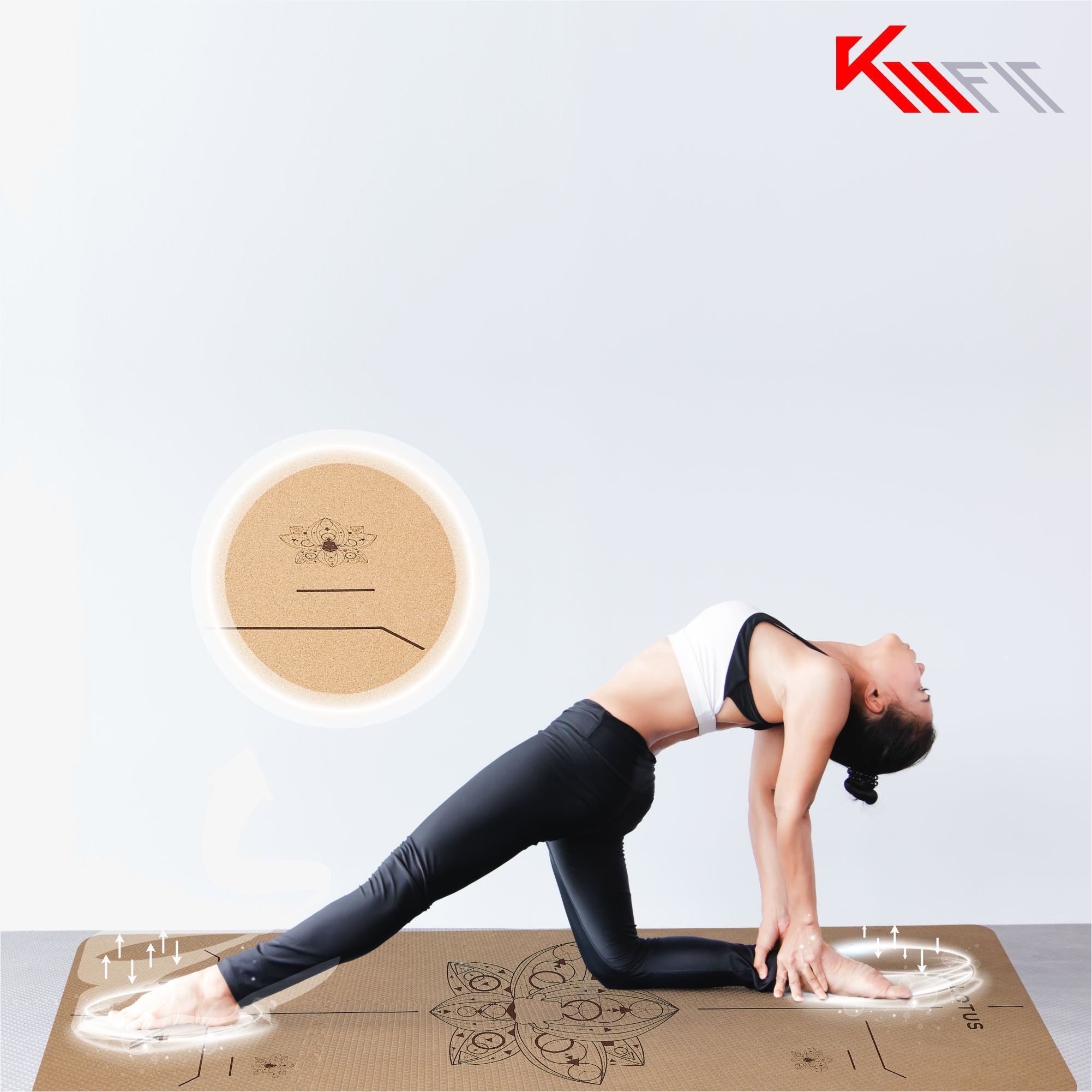 KM-Fit Tpe Yogamatte 183 x 61 cm Minz Grün
