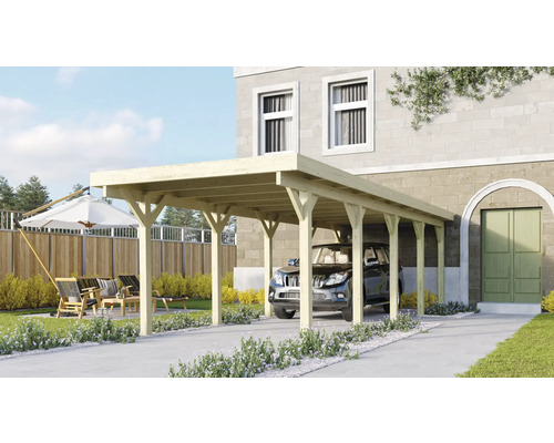 Enkele carport Karibu Dahnen 3 variant A 318x860 cm drukgeïmpregneerd