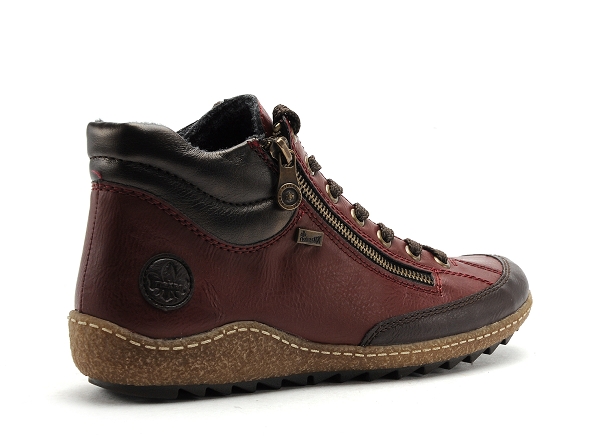 Rieker boots bottine plates femme l7500 bordeaux