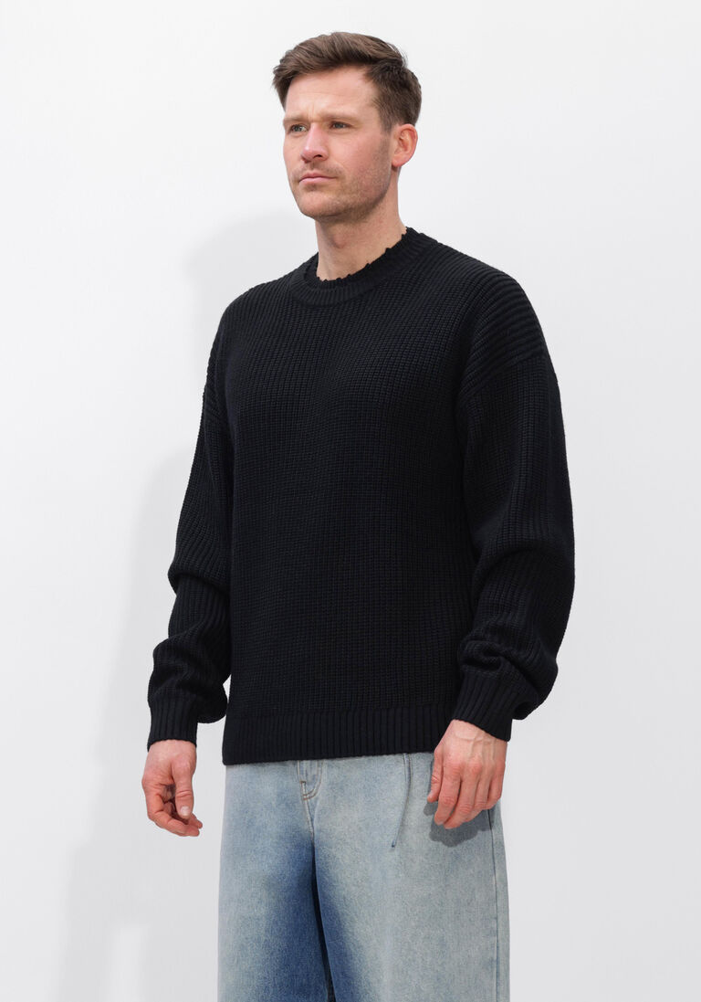 zwarte new amsterdam surf association trui big logo crewneck